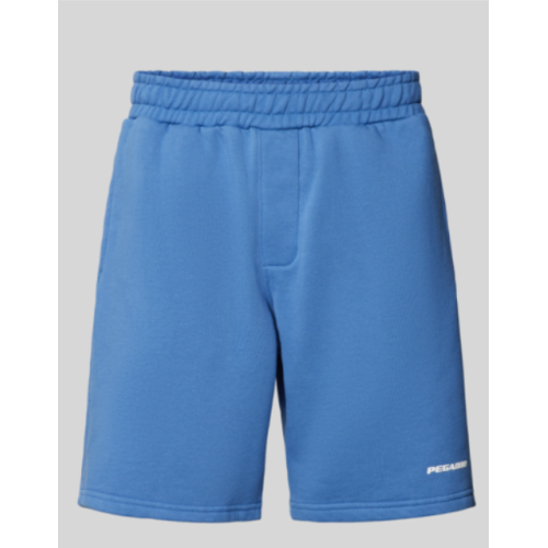 Regular Fit Sweatshorts with Label-Print in blue