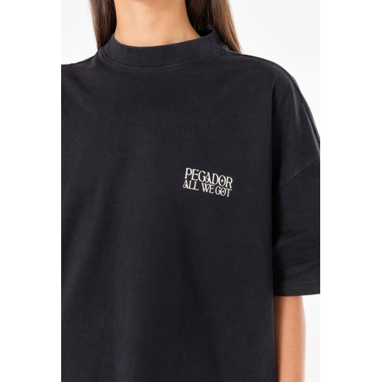PEGADOR Beali Oversized Tee Vintage Black Μαύρο