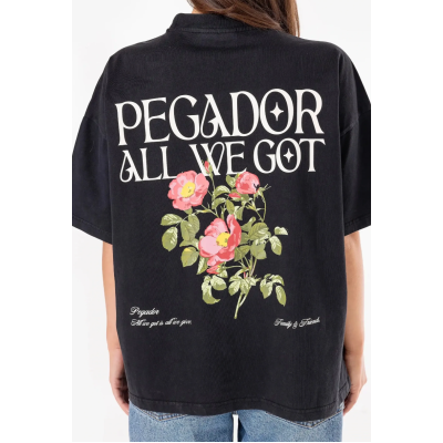 PEGADOR Beali Oversized Tee Vintage Black Μαύρο