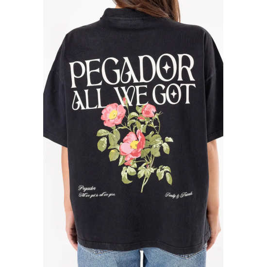 PEGADOR Beali Oversized Tee Vintage Black Μαύρο