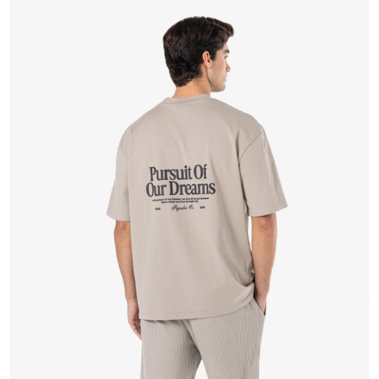 Pegador Brooke Oversized Tee Washed Dark Stone Μπεζ
