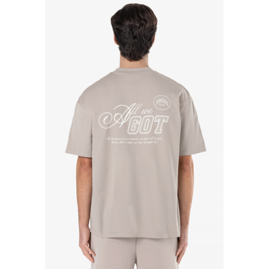 Pegador Carvelo Oversized Tee Washed Dark Stone Μπεζ