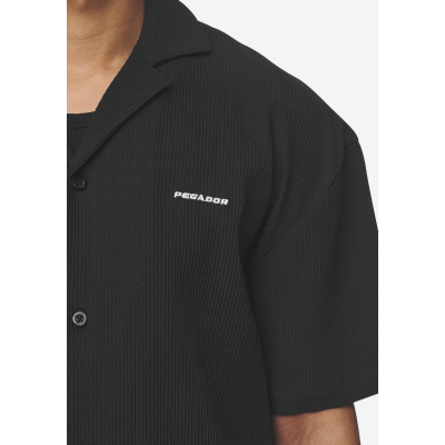 PEGADOR Troy Plissee Summer Shirt Black Μαύρο