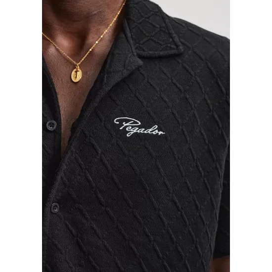 Pegador Jovren Diamond Structure Shirt Black Μαύρο