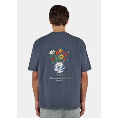 PEGADOR Ravello Oversized Tee Washed Twilight Blue Μπλε