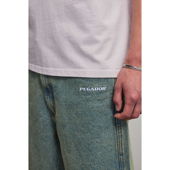 PEGADOR Kolar Jorts Washed Vintage Blue Μπλε