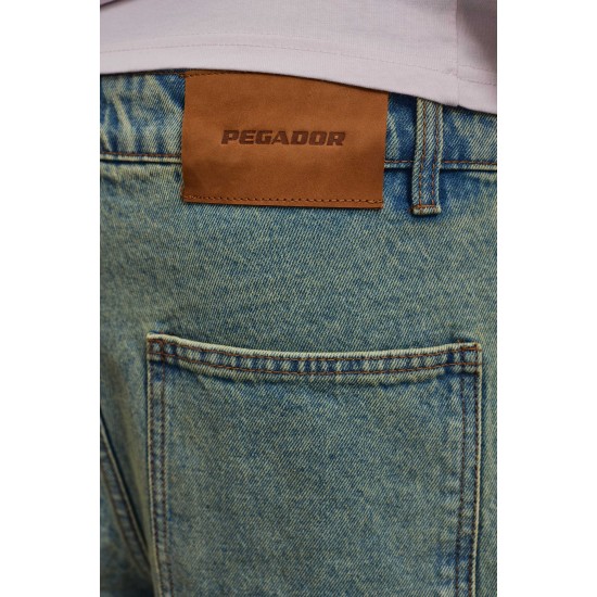 PEGADOR Kolar Jorts Washed Vintage Blue Μπλε