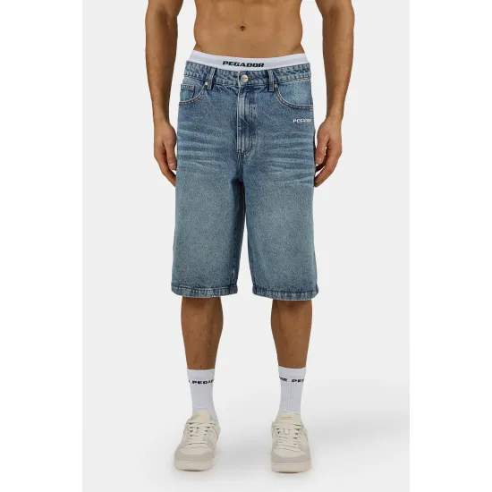 PEGADOR Kolar Jorts Sprayed Washed Blue Μπλε