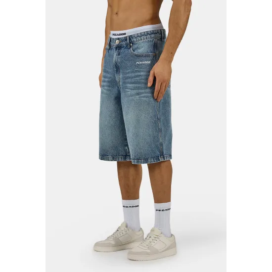 PEGADOR Kolar Jorts Sprayed Washed Blue Μπλε