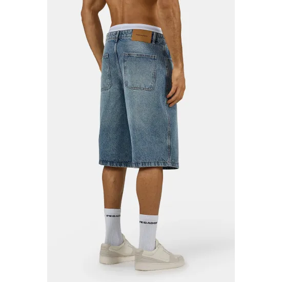 PEGADOR Kolar Jorts Sprayed Washed Blue Μπλε