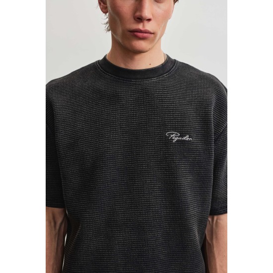 Pegador Signar Oversized Waffle Tee Vintage Black Μαύρο