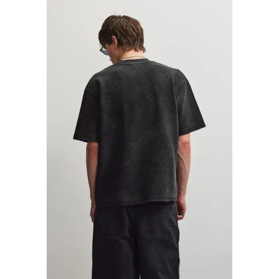 Pegador Signar Oversized Waffle Tee Vintage Black Μαύρο