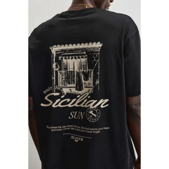 Pegador Pedroche Oversized Tee Washed Black Μαύρο