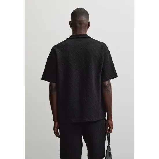 Pegador Jovren Diamond Structure Shirt Black Μαύρο