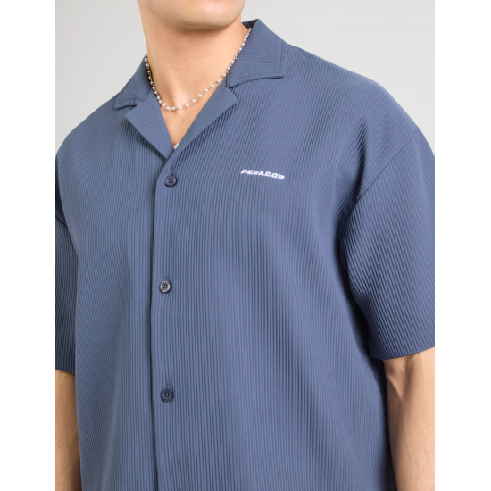 Pegador TROY PLISSEE SUMMER SHIRT Μπλε