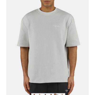 Pegador Signar Oversized Rib Tee Washed Fog Grey Γκρι