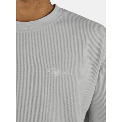 Pegador Signar Oversized Rib Tee Washed Fog Grey Γκρι