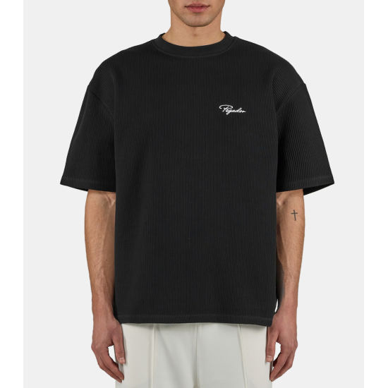 Pegador Signar Oversized Rib Tee Washed Black Μαύρο