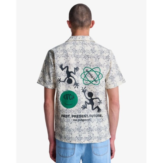 RVCA Judgement Men Short Sleeve Shirt Μπεζ