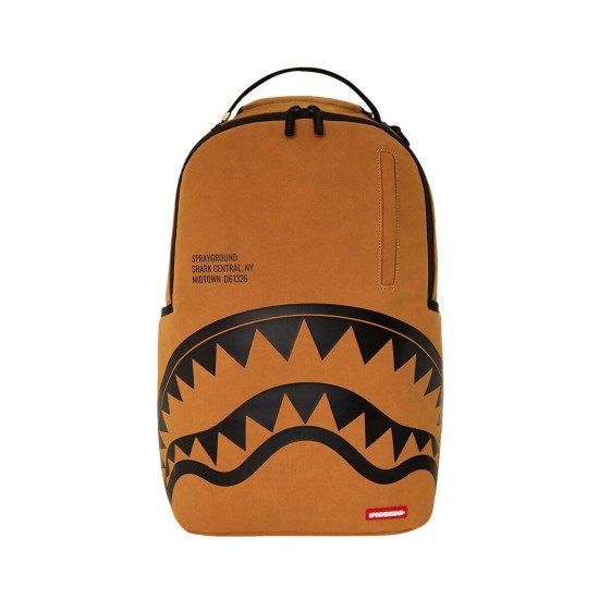 SPRAYGROUND Men Shark Central Dlx-faux Suede Backpack Καφέ