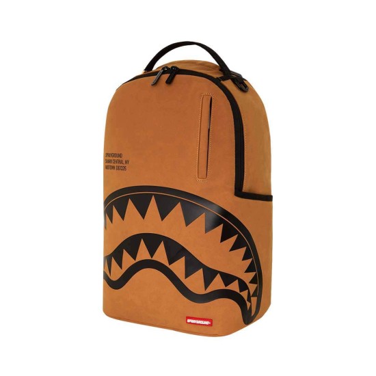 SPRAYGROUND Men Shark Central Dlx-faux Suede Backpack Καφέ