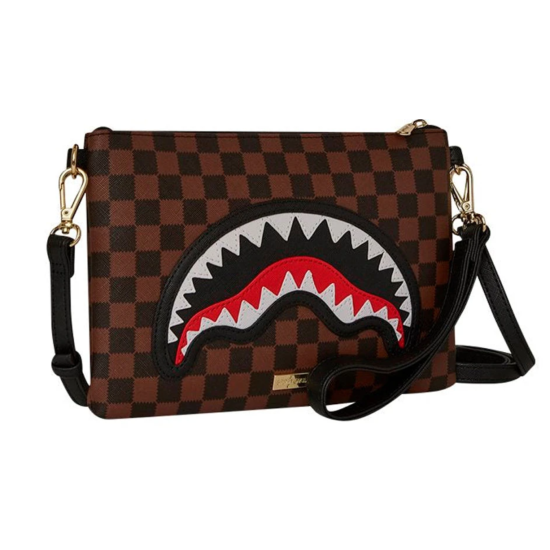 SPRAYGROUND SAWTOOTH SHARKS IN PARIS CROSSOVER CLUTCH BAG Καφέ