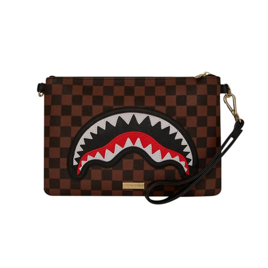 SPRAYGROUND SAWTOOTH SHARKS IN PARIS CROSSOVER CLUTCH BAG Καφέ