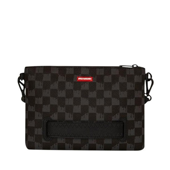 Spray Ground Dripping Sharks in Paris crossbody clutch Mαύρο