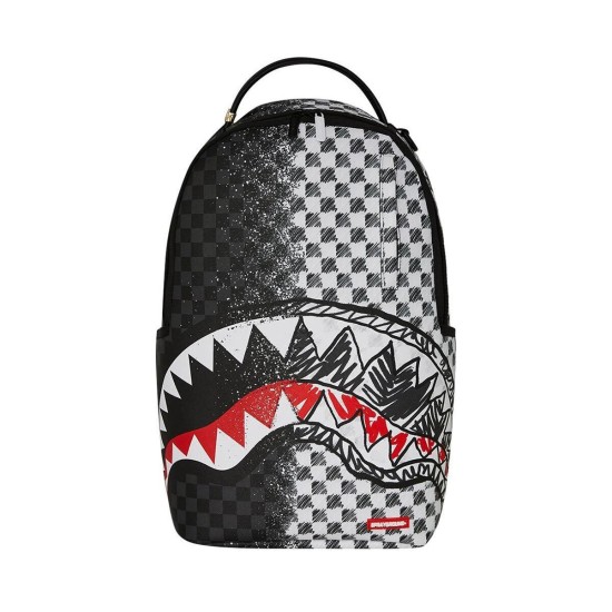 Sprayground GREY CHECK SCRIBBLE SPLIT BACKPACK Dlxsv Μαύρο