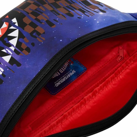 Sprayground Core Embossed Check Cargo Crossbody Bag Μωβ