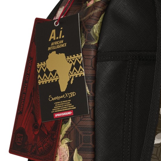 Sprayground AI HENNY FLORAL Backpack Καφέ