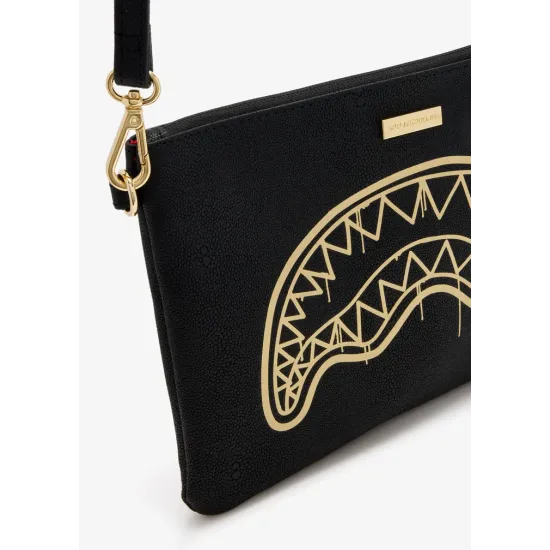 SPRAYGROUND clutch bag that gold drap crossbody Μαύρο