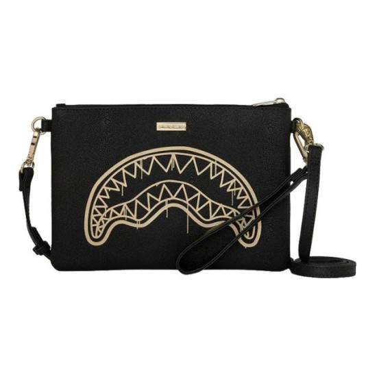 SPRAYGROUND clutch bag that gold drap crossbody Μαύρο