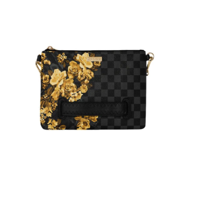 SPRAYGROUND GOLD FLORAL REMIX CROSSBODY POUCHETTE Μαύρο