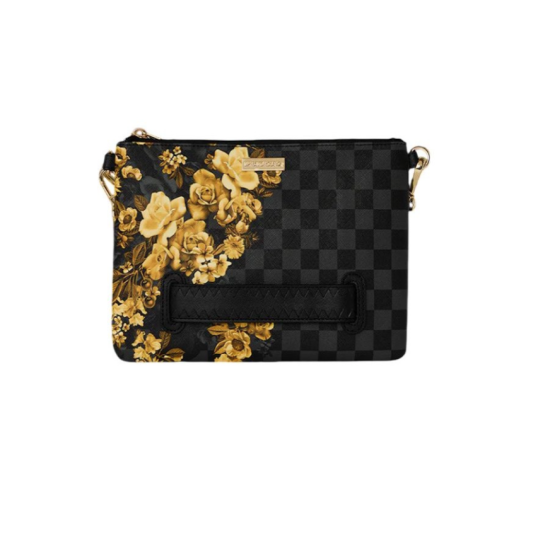 SPRAYGROUND GOLD FLORAL REMIX CROSSBODY POUCHETTE Μαύρο