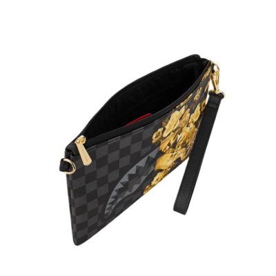 SPRAYGROUND GOLD FLORAL REMIX CROSSBODY POUCHETTE Μαύρο