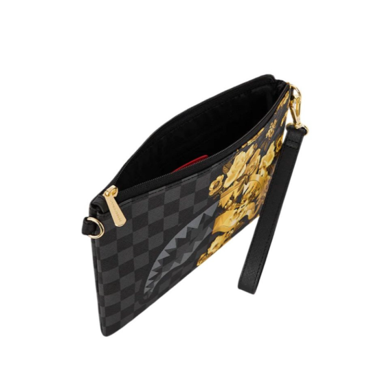SPRAYGROUND GOLD FLORAL REMIX CROSSBODY POUCHETTE Μαύρο