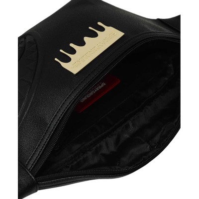 SPRAYGROUND GOLD BRICK LUXE SAVVY CROSSBODY BAG Μαύρο