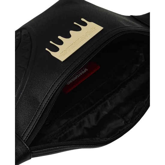 SPRAYGROUND GOLD BRICK LUXE SAVVY CROSSBODY BAG Μαύρο