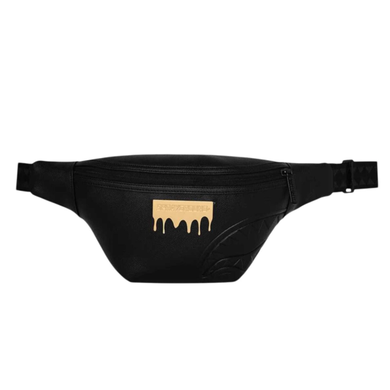 SPRAYGROUND GOLD BRICK LUXE SAVVY CROSSBODY BAG Μαύρο