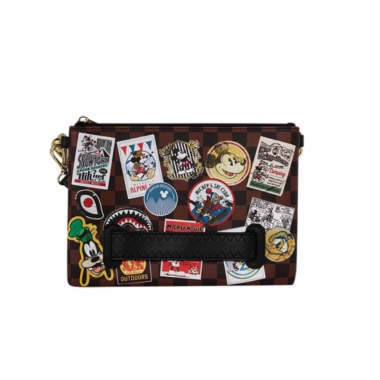 Sprayground Mickey Mouse Global Mogul Crossover Clutch Καφέ