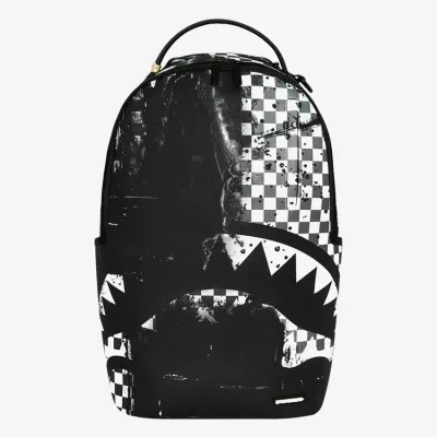 Sprayground Painted Over Check Backpack Μαύρο