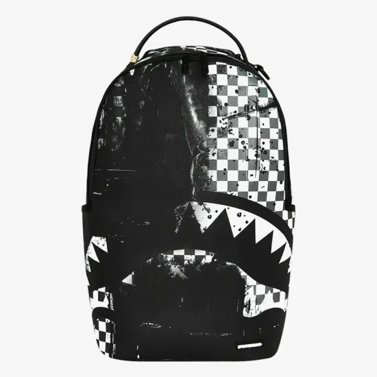 Sprayground Painted Over Check Backpack Μαύρο