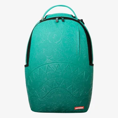 Sprayground Turquoise Doodle Emboss Backpack Βεραμάν