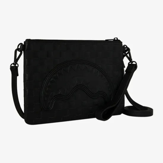 Sprayground Raised Check Crossover Clutch Μαύρο