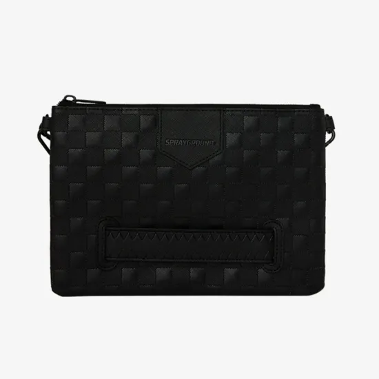 Sprayground Raised Check Crossover Clutch Μαύρο