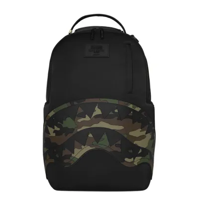 SPRAYGROUND SHARK CENTRAL BLACK NYLON CAMO EMB SHARK BACKPACK Μαύρο