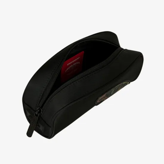 Sprayground Shark Central Black Nylon Camo Embossed Shark Pouch Μαύρο