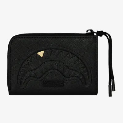 Sprayground Blacked Out Embossed Gold Tooth Wallet Μαύρο