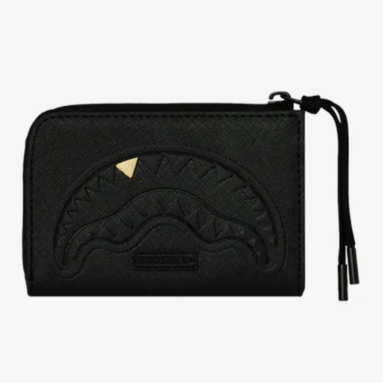 Sprayground Blacked Out Embossed Gold Tooth Wallet Μαύρο
